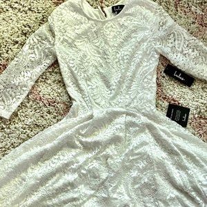 Lulus Lace White Skater dress